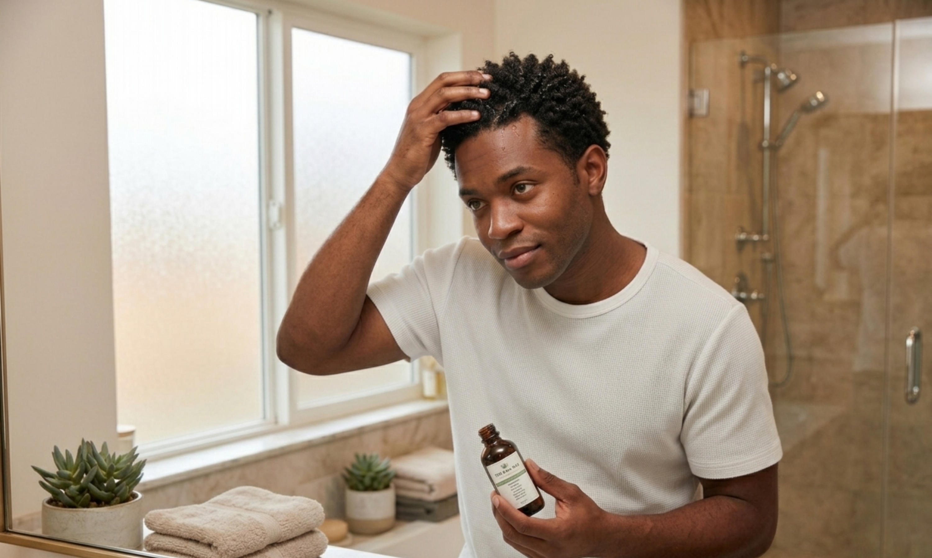 Haaröl in den Haaren